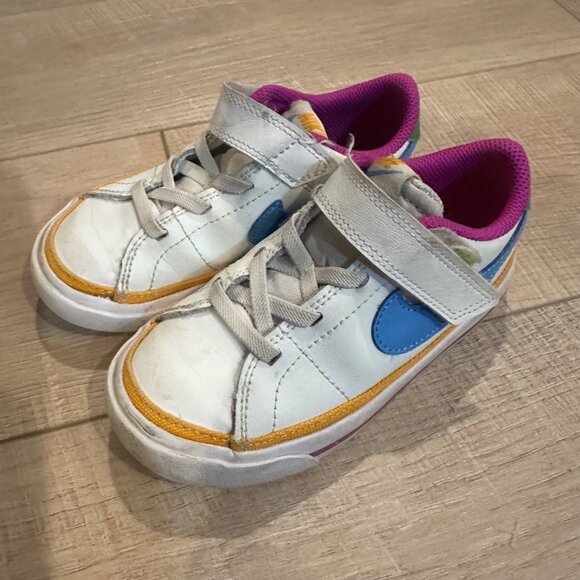 NIKE GIRL SIZE 9C COURT LEGACY LOW TOP BLUE PURPLE - Picture 6 of 7